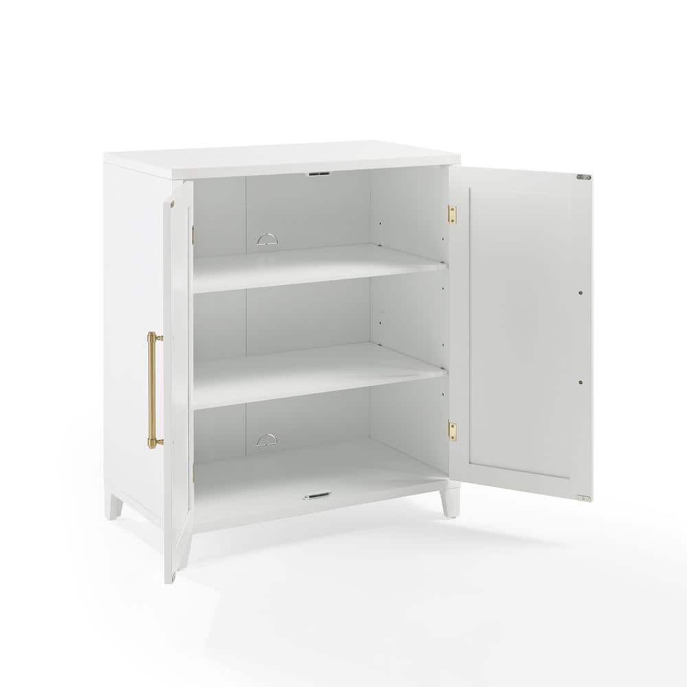White Recessed Panel Stackable Kitchen Pantry Cabinet