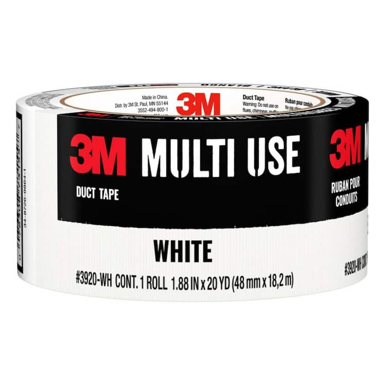 3M 1.88 in. x 20 Yds. Multi-Use White Colored Duct Tape (1 Roll)