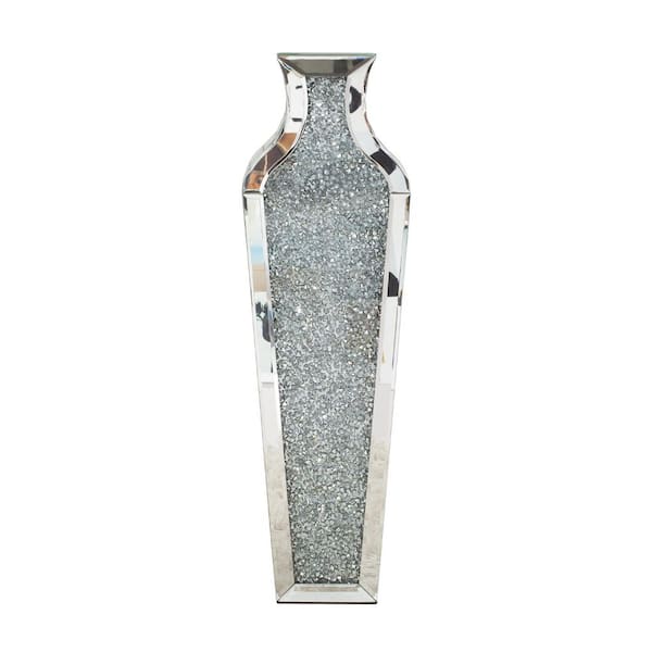 THKSHOUZ 26.57 in. Green Mirrored Crystal Glass Geometric Floor
