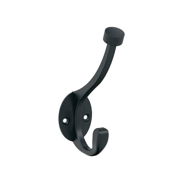 Amerock Adare 5-1/2 in. L Matte Black Double Prong Wall Hook H55465MB - The  Home Depot