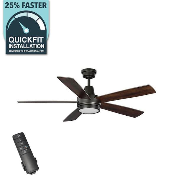 Fanelee 54 in. White Color Changing LED Bronze Smart Ceiling Fan with Light Kit and Remote Powered by Hubspace