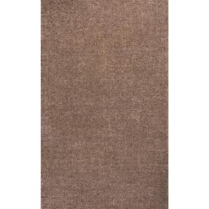 Haze Solid Low-Pile Brown 10 ft. x 14 ft. Area Rug