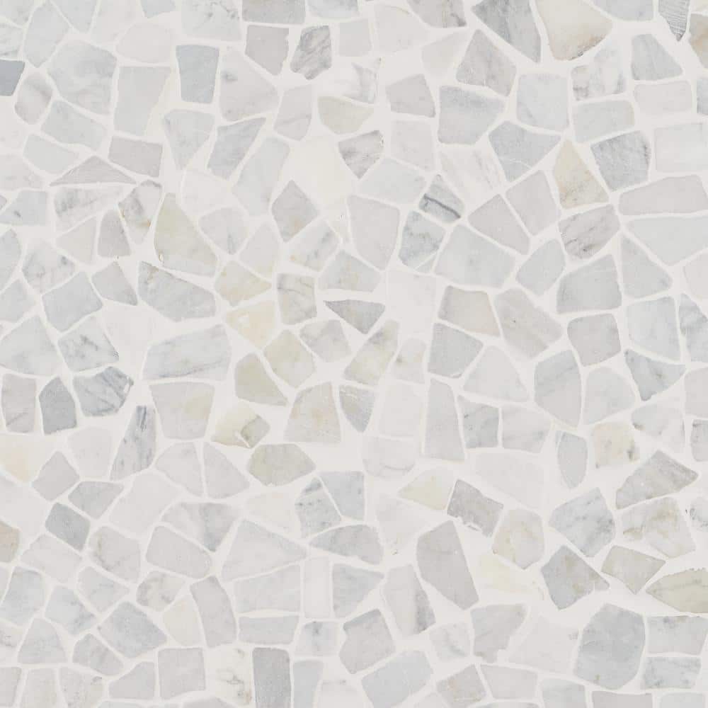 Landscape White Slate Pebble Mosaic Tile