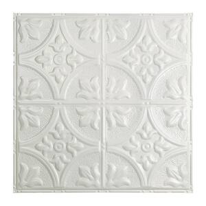 Jamestown 2 ft. x 2 ft. Nail-Up Tin Ceiling Tile in Gloss White (Case of 5)