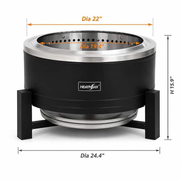 HeatMaxx 22 in. Smokeless Wood Burning Fire Pit with Turbo
