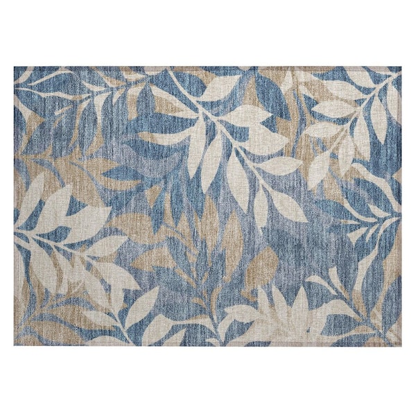 Chantille Machine Washable Indoor/Outdoor Abstract ACN2955 Denim 2 ft. x 3 ft. Accent Rug