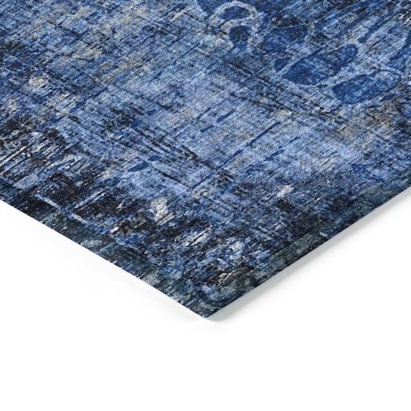 Chantille Machine Washable Indoor/Outdoor Abstract ACN2224 Navy 2 ft. 3 in. x 7 ft. 6 in. Runner Rug