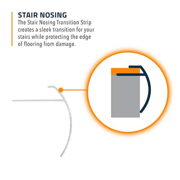 Matte Black 8mm x 36in Aluminum Stair Nosing Floor Transition Strip