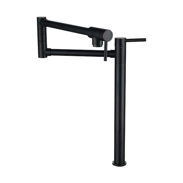 ALEASHA Deck Mount Pot Filler Faucet with 2-Handle in Oil Rubbed Bronze