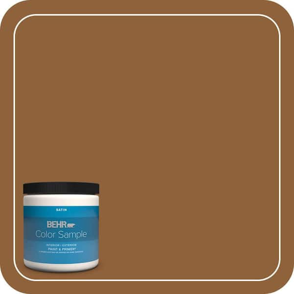 BEHR PREMIUM PLUS 8 oz. #S250-7 Moroccan Spice Satin Enamel Interior/Exterior Paint & Primer Color Sample