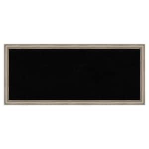 Salon Scoop Pewter Wood Framed Black Corkboard 32 in. x 14 in. Bulletin Board Memo Board