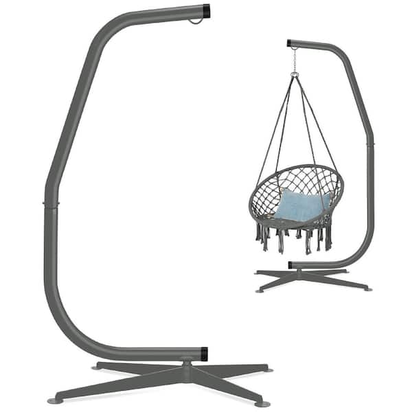 Best Choice Products 7 ft. Metal Hanging Hammock Stand in Gray