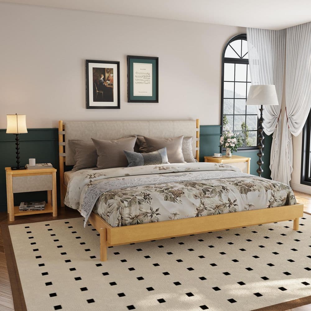 CHRISTOPHER KNIGHT HOME Morton 3-Piece Natural and Beige Wood King Size ...