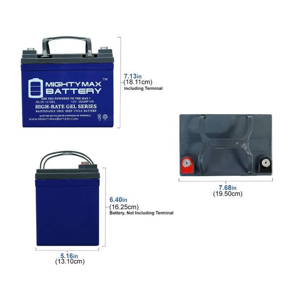 12V 35AH GEL NB Replacement Battery Compatible With Portalac TEV12360 - 2 Pack