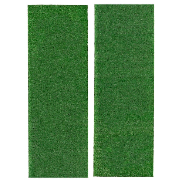 Artificial Grass Green 2 ft. x 5 ft. 2-Pack Indoor/Outdoor Area, Runner Rug