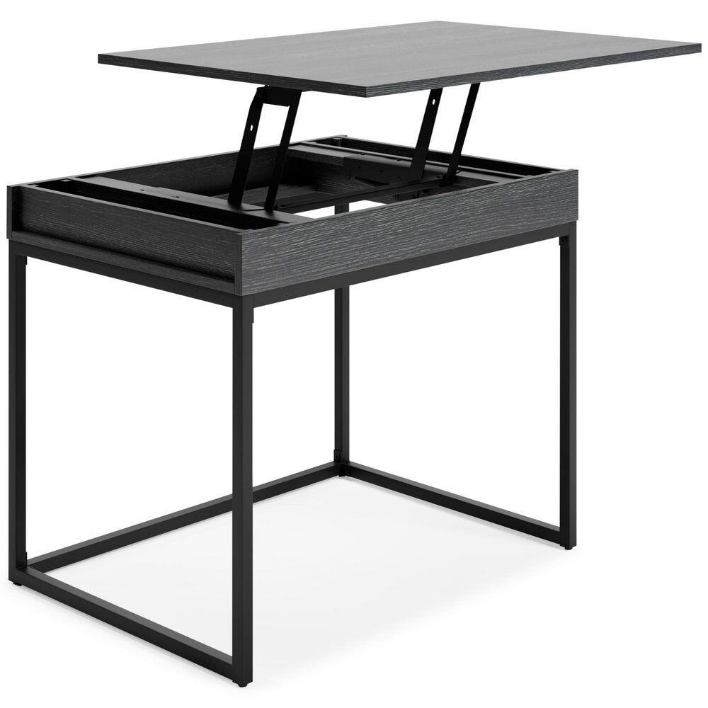 Sleek Black 36" Contemporary Home Office Desk with USB Port