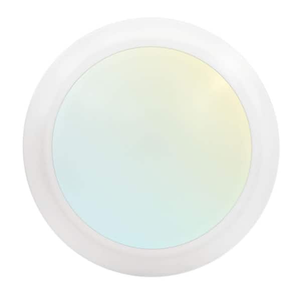 LUXRITE 6 in., Damp Rated Black LED Disk Lights, Dimmable Flush Mount, 5CCT 2700K - 5000K, 12.5-Watt, 1000 Lumens