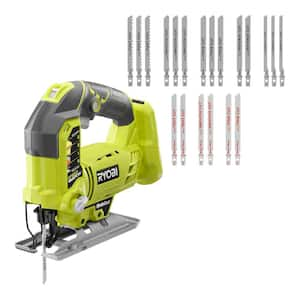 RYOBI ONE 18V Cordless Orbital Jig Saw Tool Only with All Purpose Jig Saw Blade Set 20 Piece P5231 A14AK201 The Home Depot