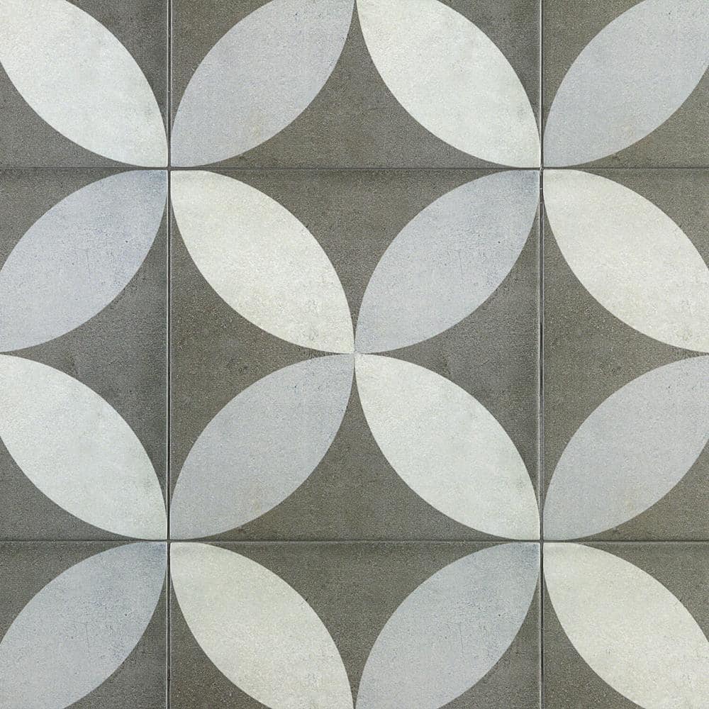 Anabella 9" x 9" Matte Green and White Porcelain Tile