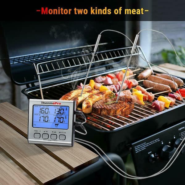 ThermoPro TP17 Digital Backlight Large LCD Display Dual Probe BBQ Oven –  Grillin' Shit