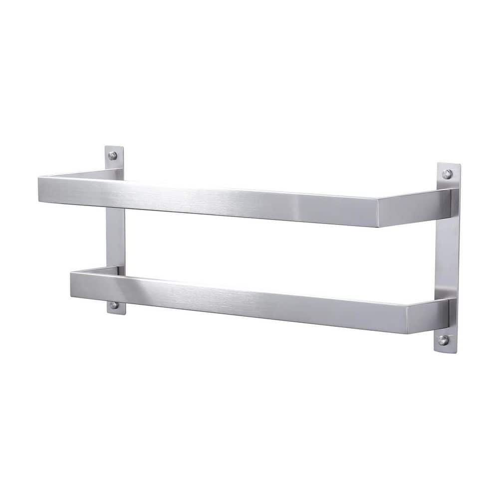 Square 20 in. Wall Mounted Towel Rack Single Towel Holder in Brushed Nickel price history on PriceWatchPro