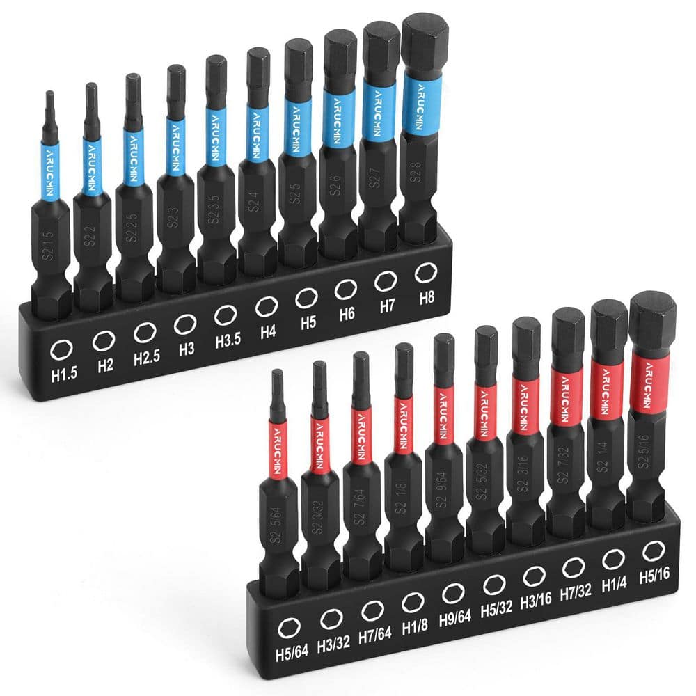Impact-Rated S2 Steel Impact Hex Head Allen Wrench Drill Bit Set (20-Piece) with Case screws price history on PriceWatchPro