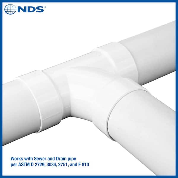 NDS PVC S&D Sanitary Tee, 4 in. Hub X Hub X Hub Fitting 4P09C