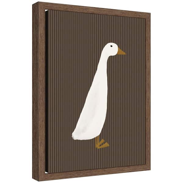 Sylvie "White Duck Brown" by Molly Dillon from The lil Dills Shop Duck Framed Canvas Art Print 13 in. x 10 in.