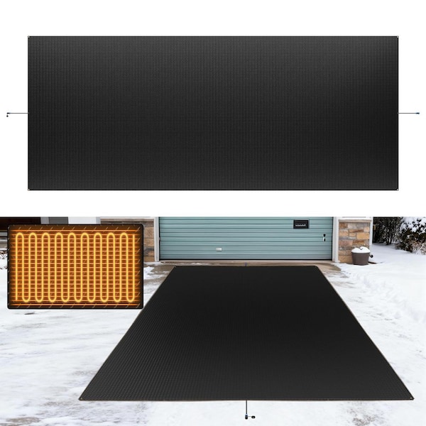 Heated Snow Melting Mat Outdoor 24 in. x 10 ft. Driveway Snow Melting Mat Heated Mats Snow Melting Mats for Snow Removal