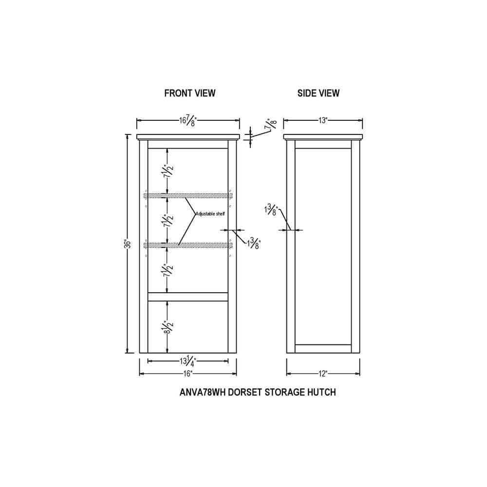 White MDF Bathroom Storage Cabinet with Adjustable Shelving