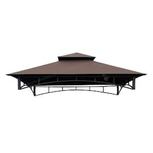 Replacement Canopy Top CAN ONLY FIT for Model L-GZ238PST-11 8 ft. x 5 ft. Bamboo Look BBQ Grill Gazebo - Brown