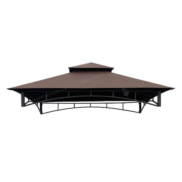 APEX GARDEN Replacement Canopy Top CAN ONLY FIT for Model L-GZ238PST-11 8 ft. x 5 ft. Bamboo Look BBQ Grill Gazebo - Brown