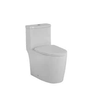 12 in. 1-piece 1.1/1.6 GPF Dual Flush Elongated Toilet in Soft Close Seat Included