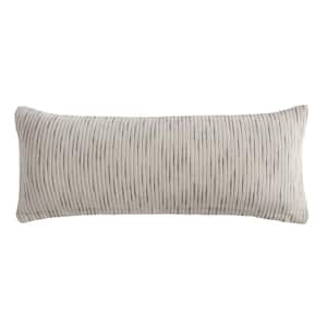 Chenille 1-Piece Ivory Cotton 14 in. x 36 in. Throw Pillow Cover