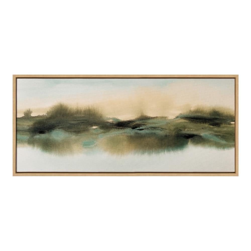 Tranquil Meadows Natural Framed Canvas Landscape Art