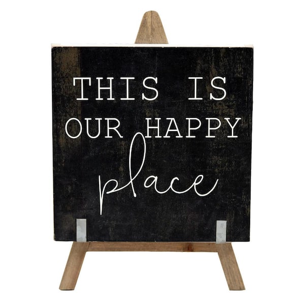 PARISLOFT This Is Our Happy Place Wooden A-Frame Freestanding Decor