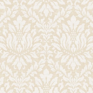 Stitched Damask Vinyl Roll Wallpaper (Covers 55 sq. ft.)