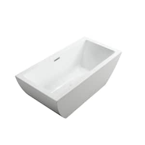 Livorno 59.04 in. Acrylic Flatbottom Non-Whirlpool Freestanding Bathtub in Glossy White