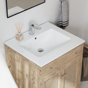 Dayton 25 in. W x 22 in. D Vitreous China Vanity Top in White with Single Faucet Hole (Sink Only)