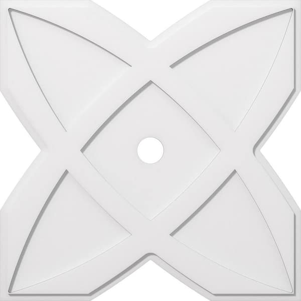 Ekena Millwork 1 in. P X 11-3/4 in. C X 34 in. OD X 3 in. ID Titus Architectural Grade PVC Contemporary Ceiling Medallion