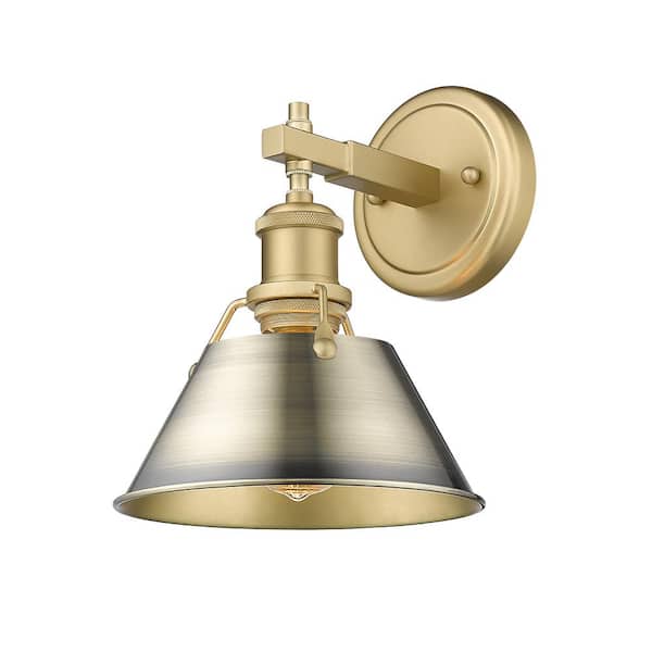 Golden Lighting Orwell 7.5 in. 1-Light Brushed Champagne Bronze and Aged Brass Wall Sconce