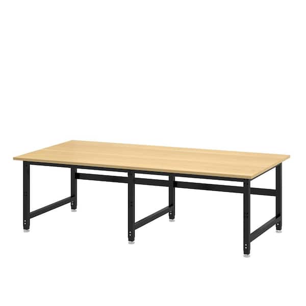 96 in. W x 48 in. D 6-Leg Heavy Duty Workbench with Rubber Wood Tabletop