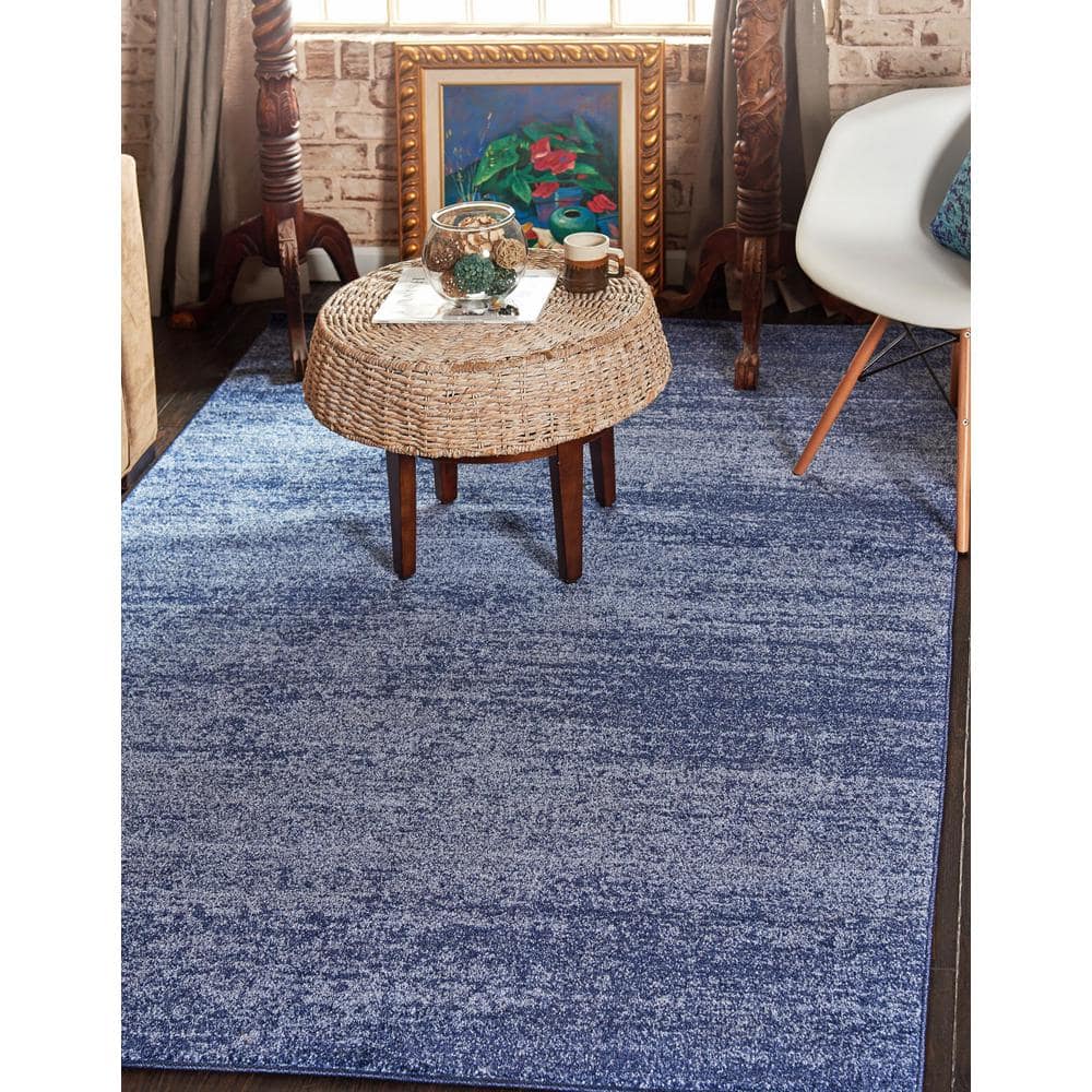 Angelica Navy Blue Transitional 9' x 12' Synthetic Area Rug