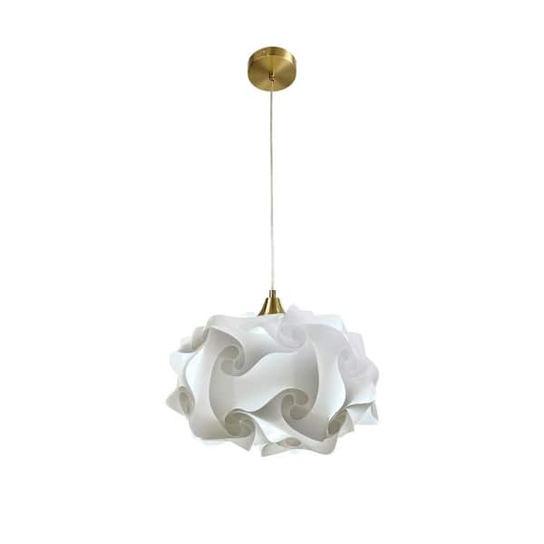 EQLight Cloud 1-Light White Shaded Pendant Light, Medium