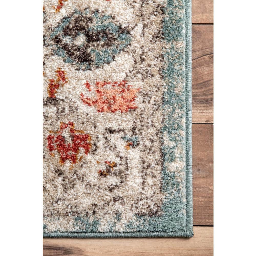 Lenore Vintage Multicolor Floral Easy-Care Area Rug