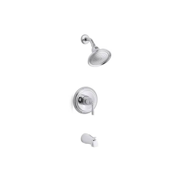 KOHLER Devonshire 1-Handle Rite-Temp Tub and Shower Faucet Trim Kit in Vibrant Polished Brass (Valve Not Included)