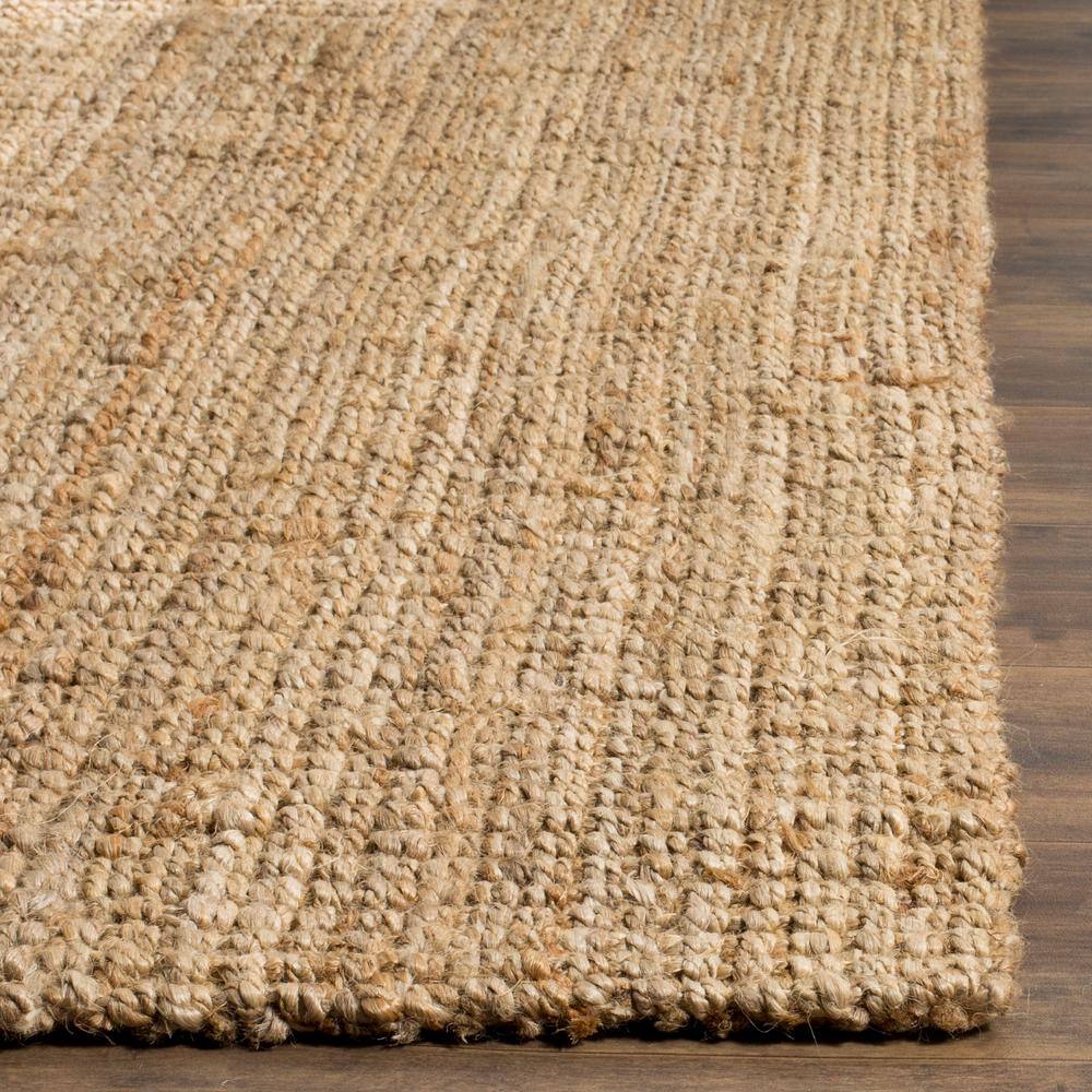 Handwoven Natural Jute Square Rug, 3' x 3', Natural