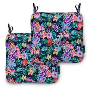 Vera Bradley 19 in. L x 19 in. W x 5 in. Thick, 2-Pack Patio Chair Cushions in Happy Blooms