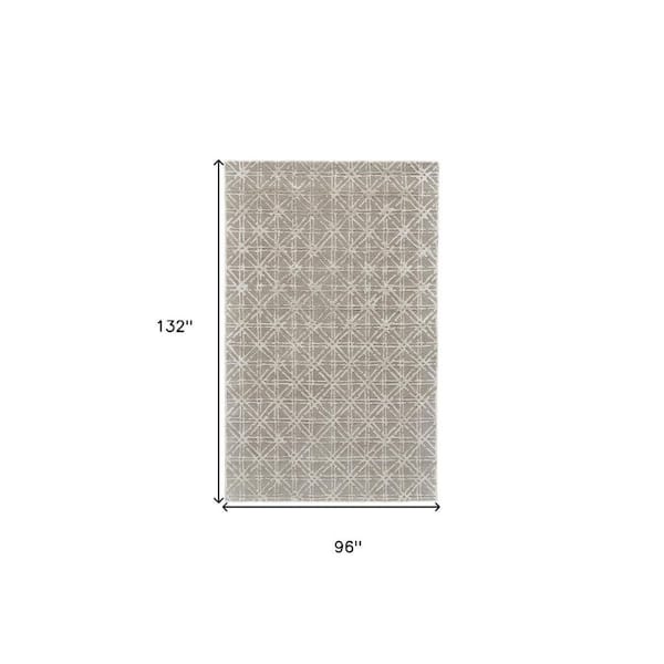 2 ft. x 8 ft. Taupe, Ivory Abstract Area Rug