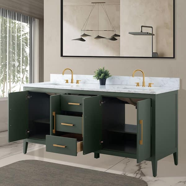 Vanity Art 72 in. W x 22 in. D x 38 in. H Double Sink Bath Vanity